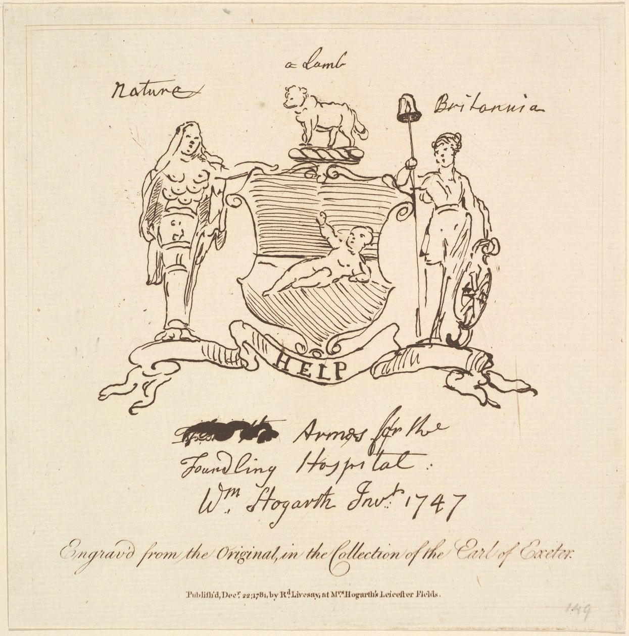 Foundling Hastanesi için Silahlar, 22 Aralık 1781. by Unbekannt