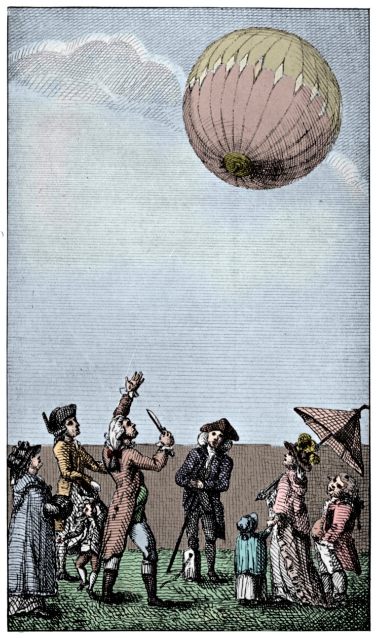 Bir Montgolfier balonunun yükselişi, 18. yüzyılın sonları, 1910. by Unbekannt