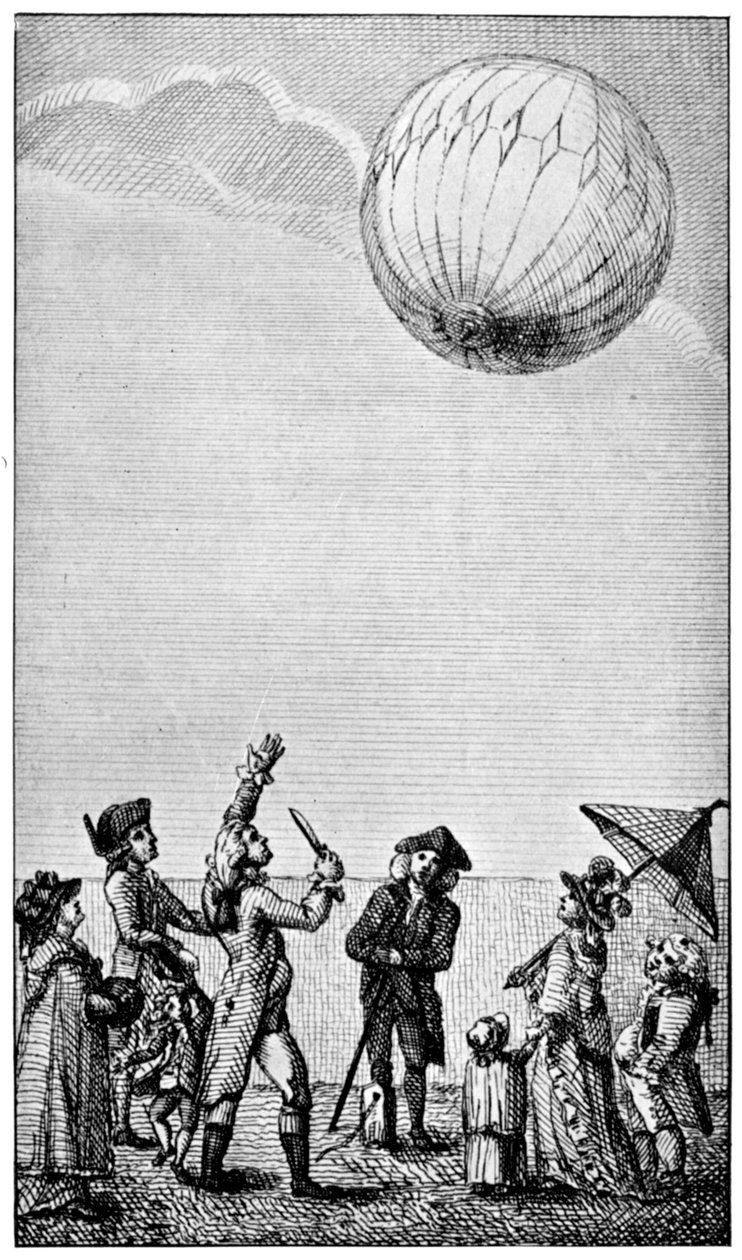 Bir Montgolfier balonunun yükselişi, 18. yüzyılın sonları, 1910 by Unbekannt