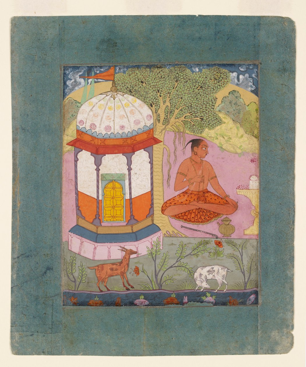Bir manzarada münzevi, müzikal modu gösteren Bangali Ragini, c1675 by Unbekannt
