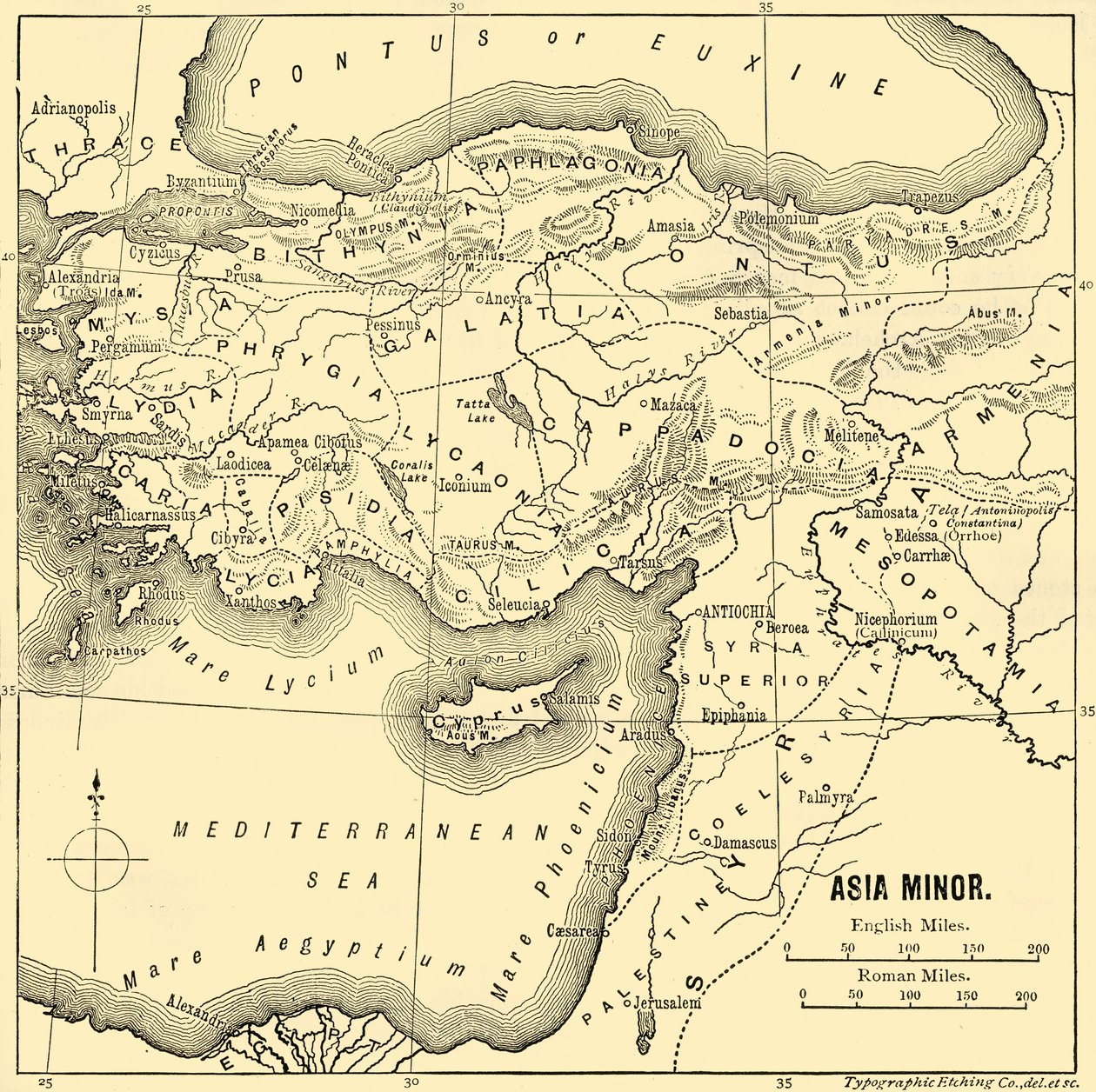 Küçük Asya - Harita, 1890. by Unbekannt