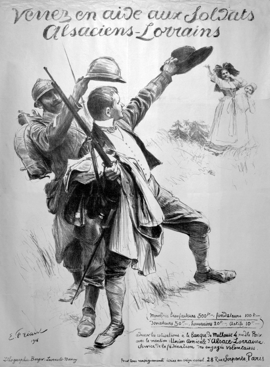 Alsas askerlerine yardım et, Fransız Birinci Dünya Savaşı afişi, 1916 by Unbekannt