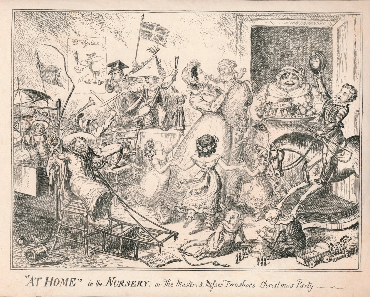 Kreşte Evde veya Ustalar ve İki Ayakkabıyı Kaçıranlar Noel Partisi, 1835. by Unbekannt