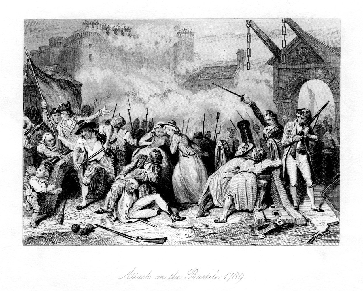 Bastille Saldırısı, 1789, 1845 by Unbekannt