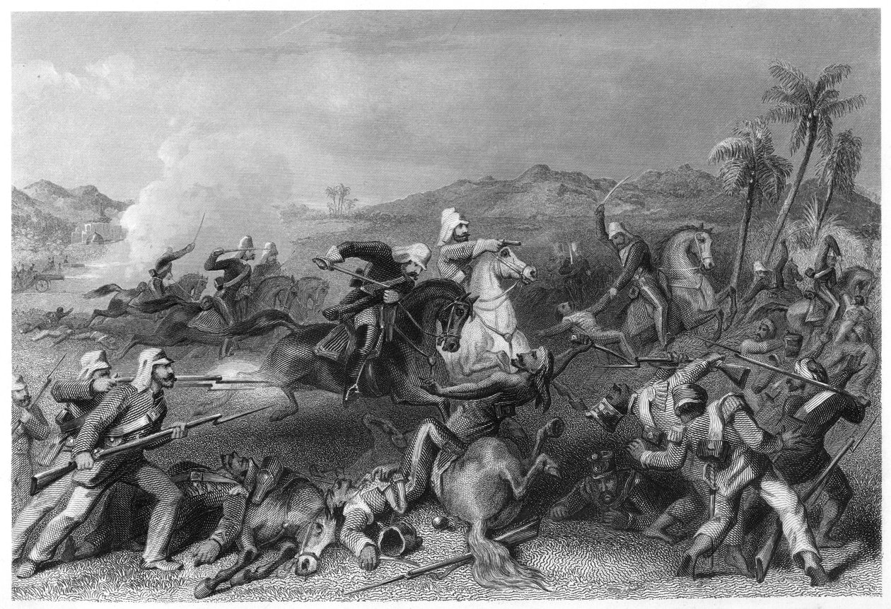 General Nicholsons Düzensiz süvari tarafından Sealkote isyancılarına saldırı, 1857, c1860 by Unbekannt