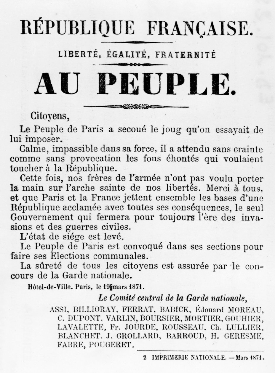 Au Peuple, Paris Komünü