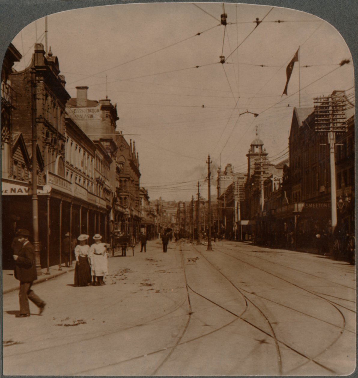 Aucklands ana iş caddesi, Queen St., seyir S., Yeni Zelanda, c1900 by Unbekannt