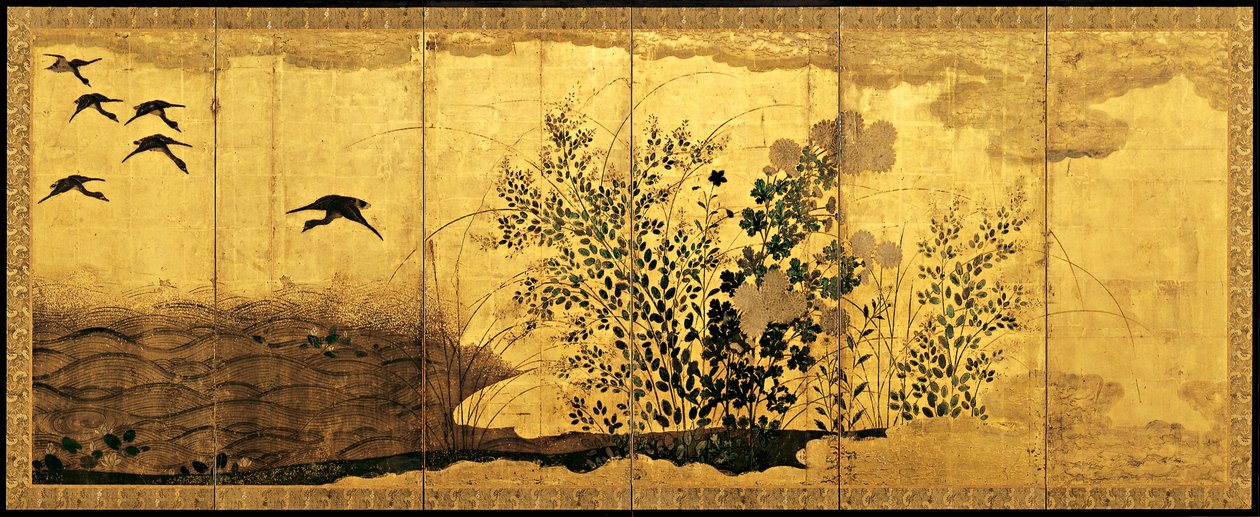 Yaban kazları ile sonbahar manzarası, c. 1650 by Unbekannt