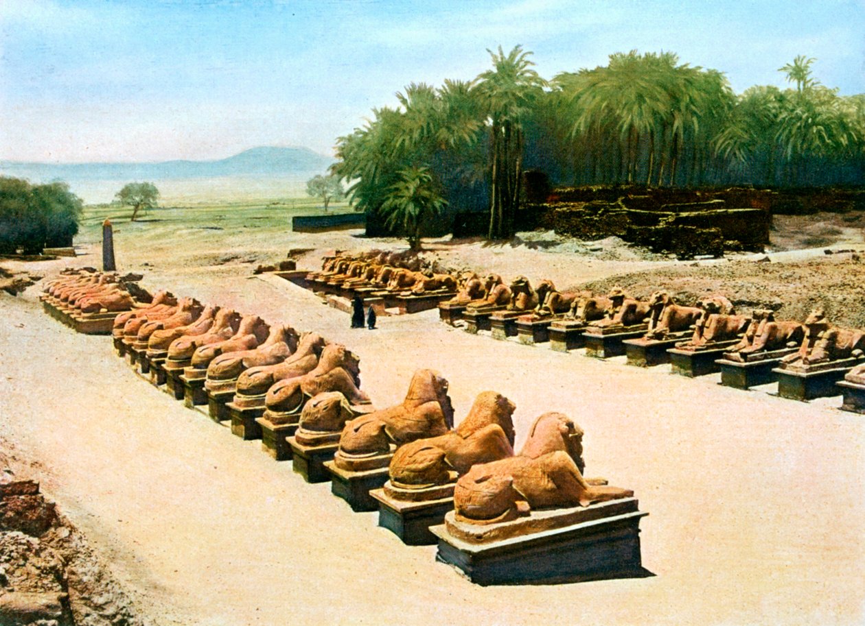 Ram başlı sfenks Bulvarı, Amun-Re tapınağı, Karnak, Luksor, Mısır, 20. yüzyıl by Unbekannt