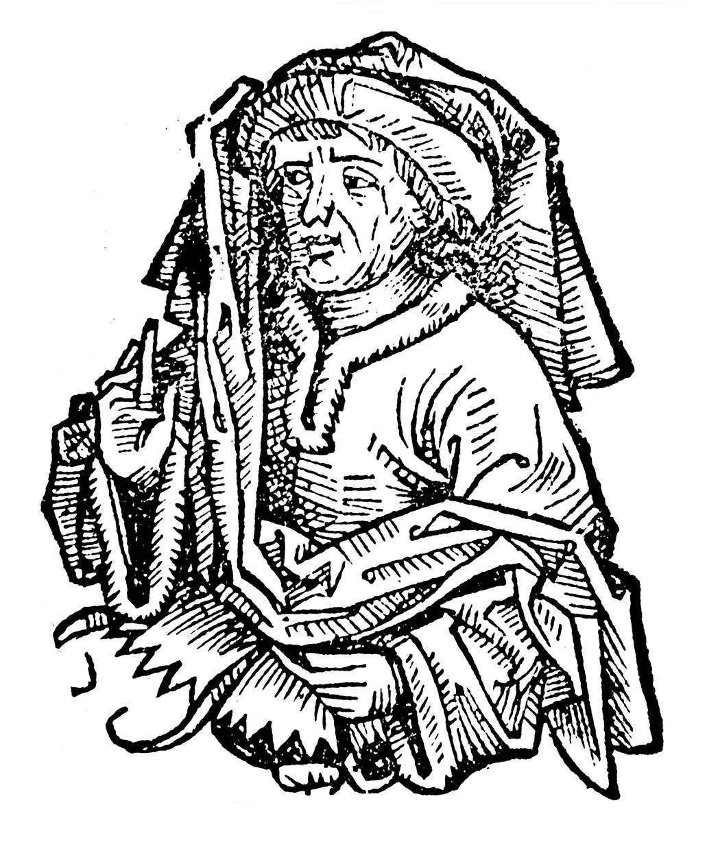 İbn Rüşd 1126-1198, ünlü ortaçağ İslam filozofu, 1493 by Unbekannt