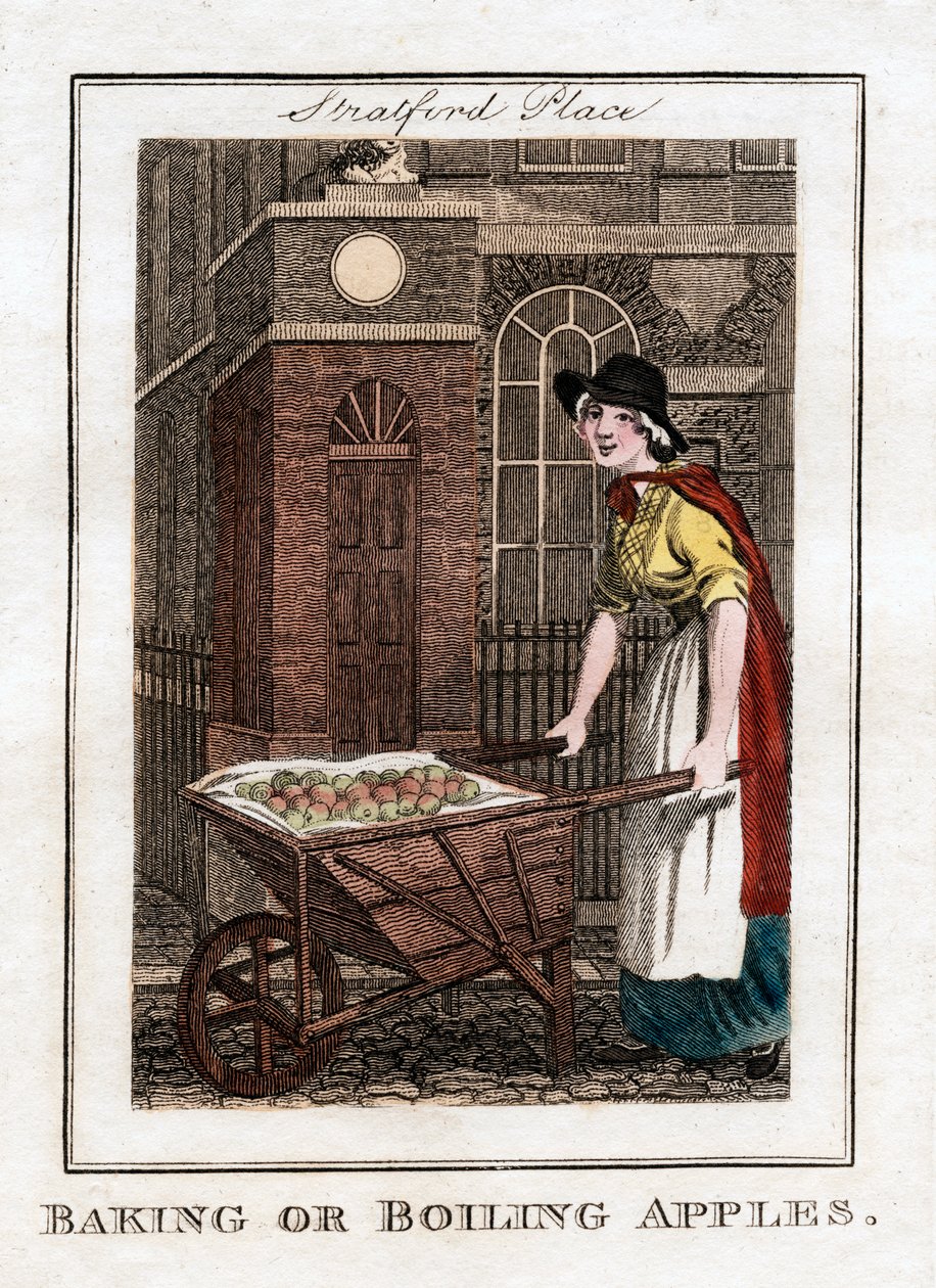 Elmaları Pişirmek veya Kaynatmak, Stratford Place, Londra, 1805 by Unbekannt