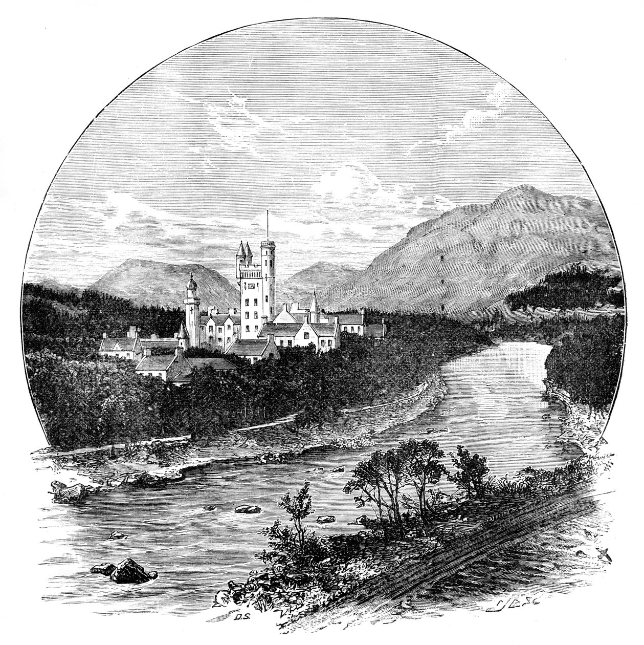 Balmoral Kalesi ve Dee Nehri, İskoçya, c1888 by Unbekannt