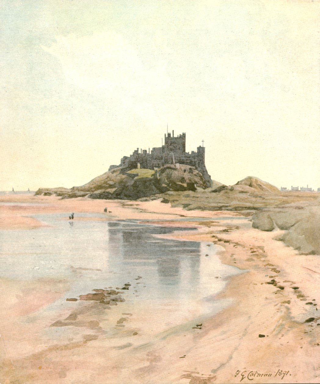 Bamburgh Kalesi, 1891, c1900. by Unbekannt
