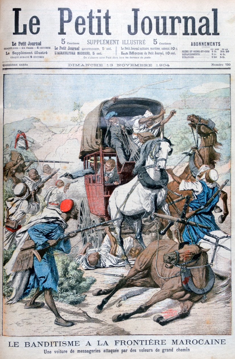 Fas sınırında bir posta arabasına saldıran haydutlar, 1904 by Unbekannt