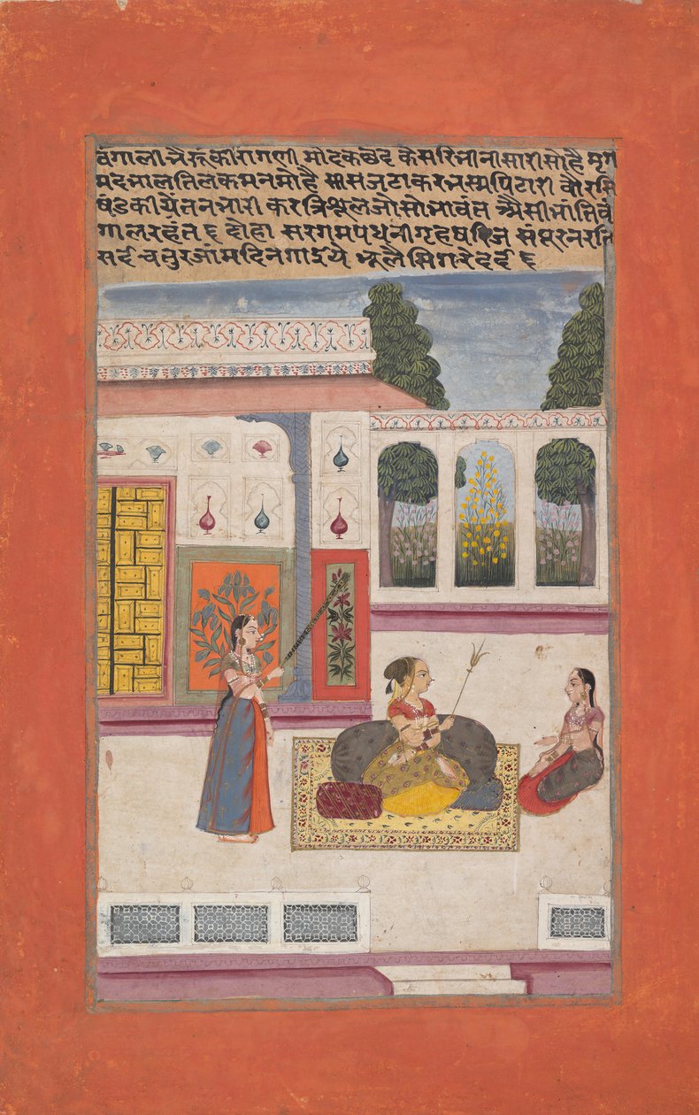 Bangali Ragini: Bir ragamala serisinden Folio, Garland of Musical Modes, 1709. by Unbekannt