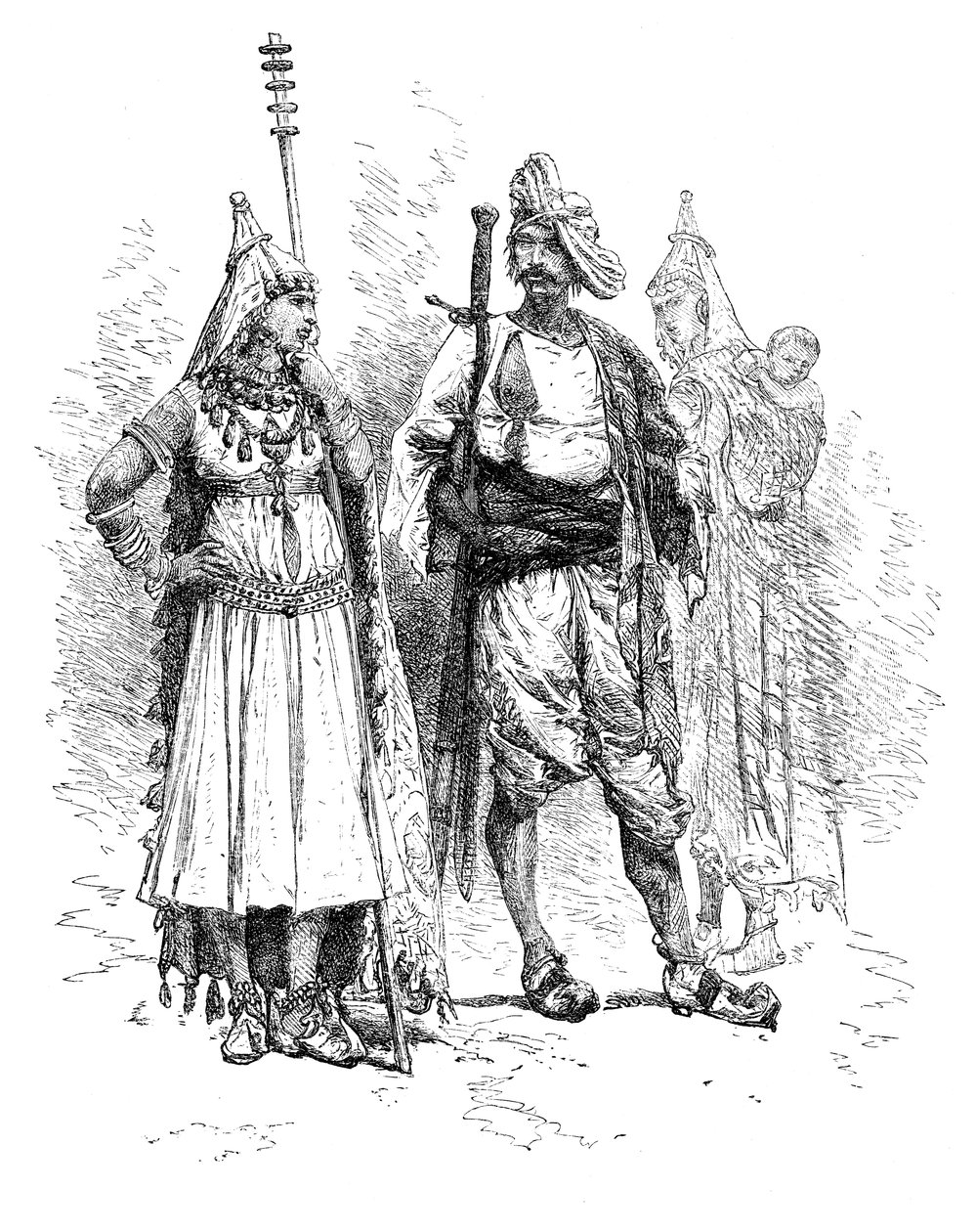 Banjari erkekleri ve kadınları, Orissa, Hindistan, 1895 by Unbekannt