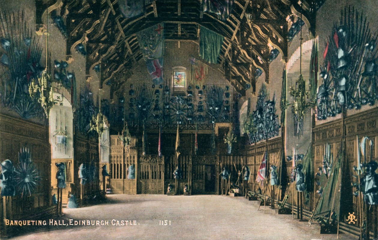 Ziyafet Salonu, Edinburgh Kalesi, c1930 by Unbekannt