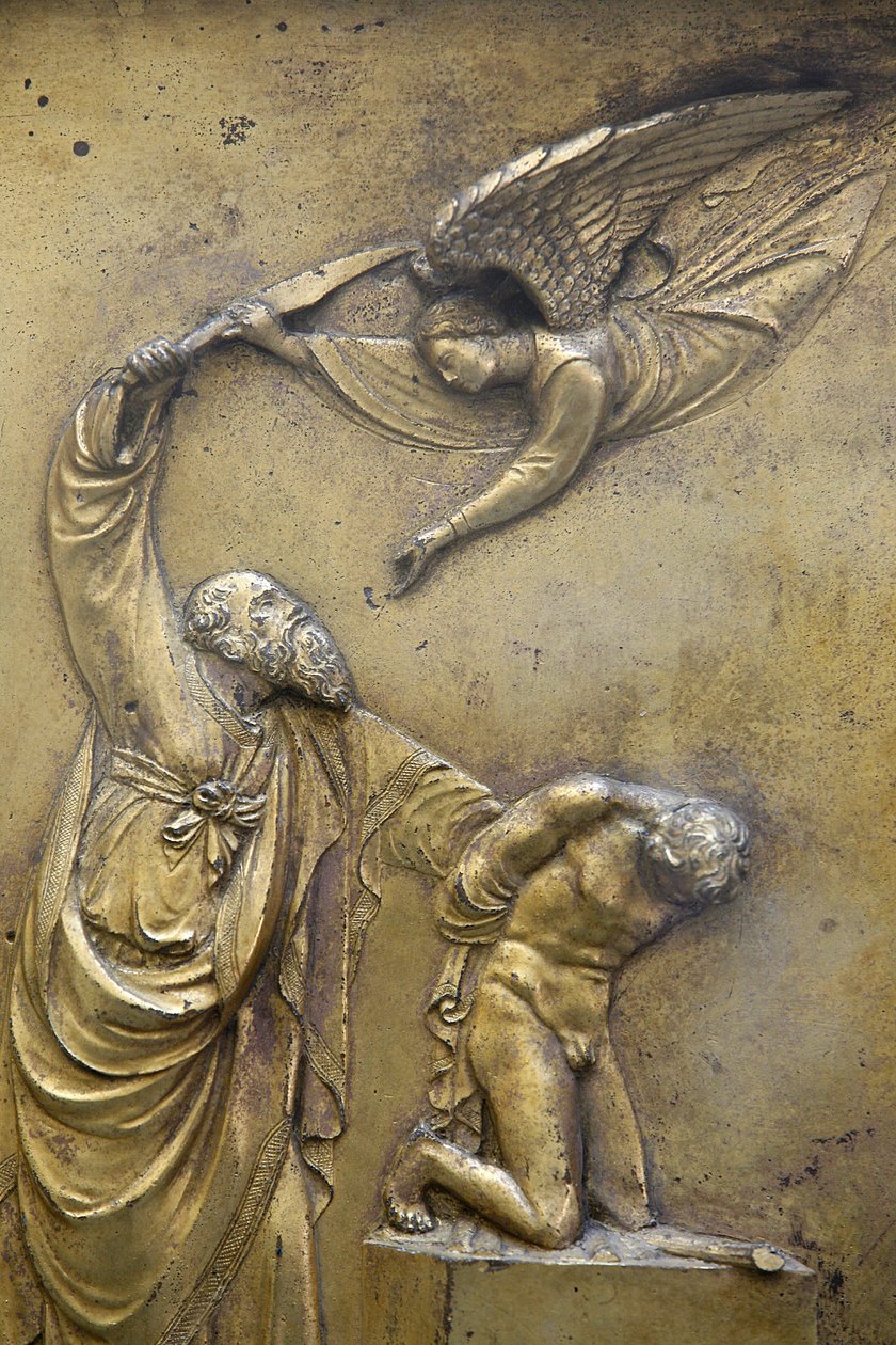San Giovanni Vaftizhanesi. Cennet Kapısı. Abraham, Isaac Florence İtalya