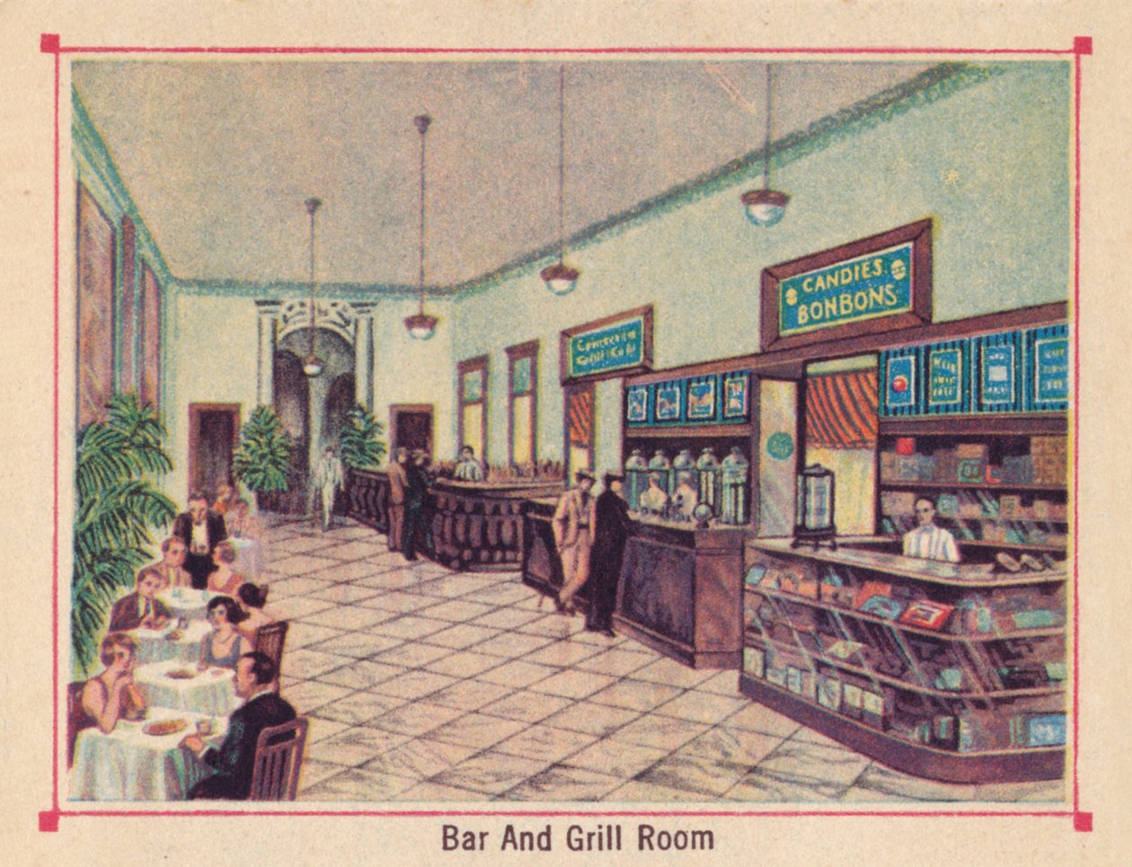 Bar ve Izgara Odası - Otel Florida - Havana - Küba, c1910 by Unbekannt