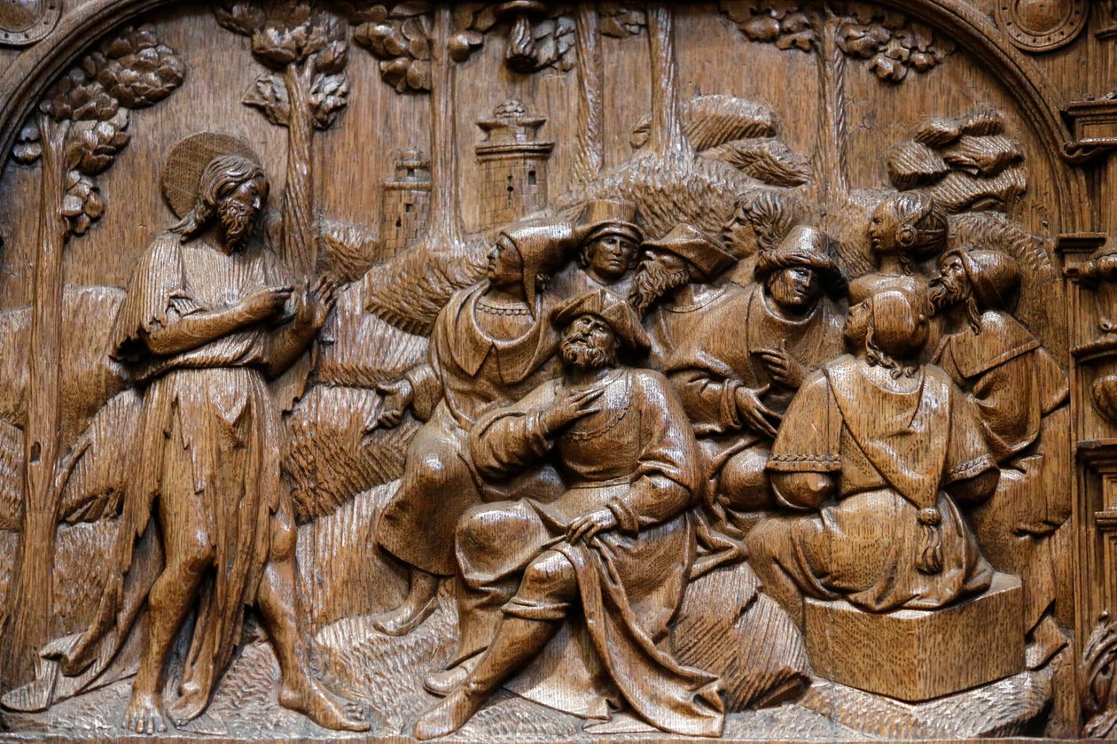 St, Denis Bazilikası, Goillon Şapeli Tezgahları (16. yüzyılın başı), Filistin, Saint-Denis, Fransa sakinlerinin önünde İsa