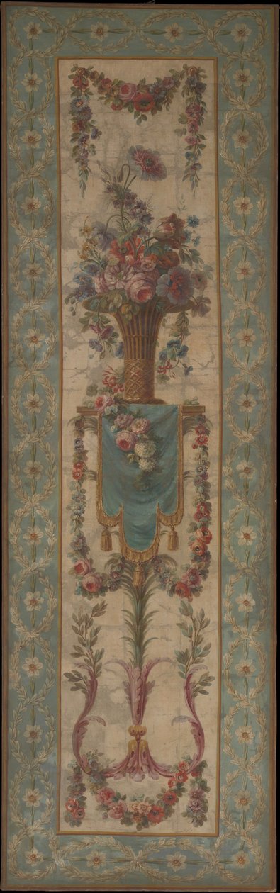 Çelenkli çiçek sepeti, 1770-90. by Unbekannt