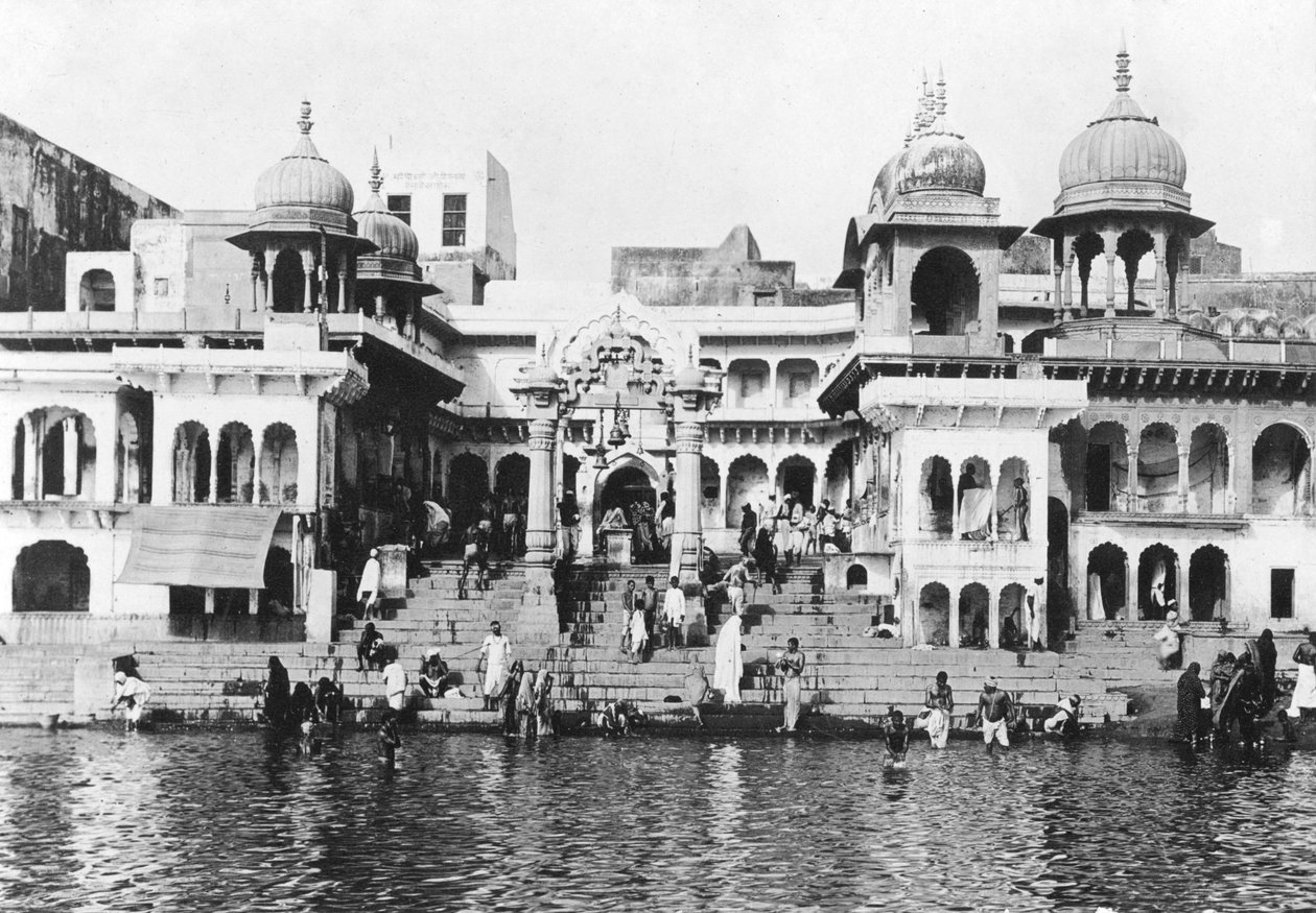 Yamuna Nehri'nde ghat banyosu, Muttra, 1917 by Unbekannt