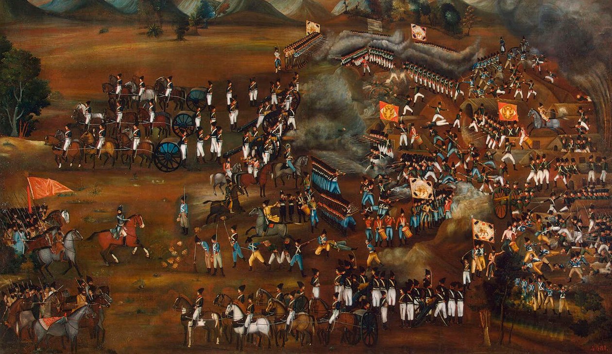 Sultanabad yakınlarında Persler ve Ruslar arasındaki savaş, 13 Şubat 1812 c1815 by Unbekannt