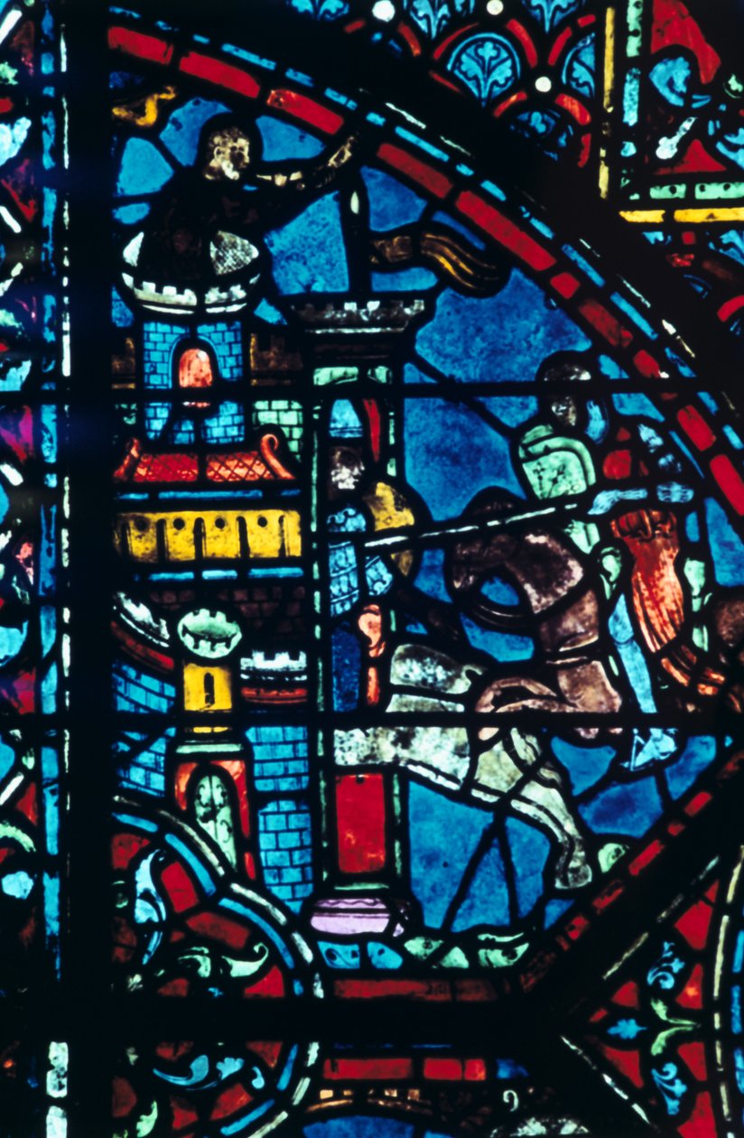 Bir şehir için savaş, vitray, Chartres Katedrali, Fransa, c1225 by Unbekannt