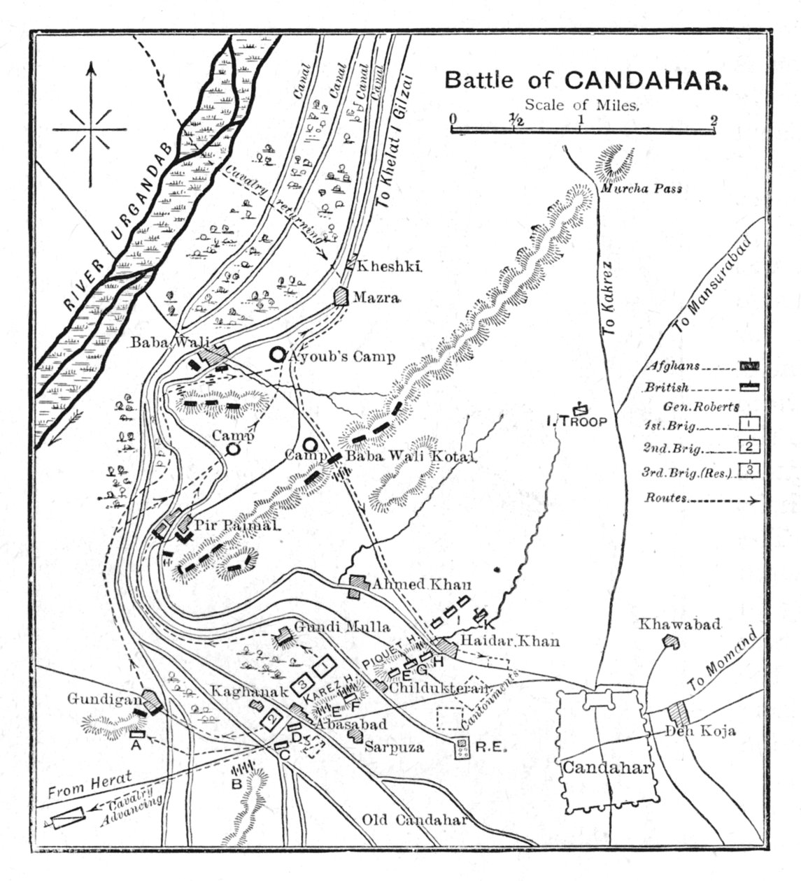 Kandahar Savaşı: Plan, 1902 by Unbekannt