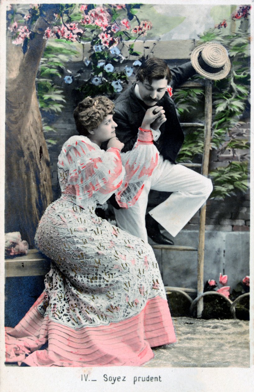 Dikkatli olun, eski Fransız kartpostal, c1900 by Unbekannt