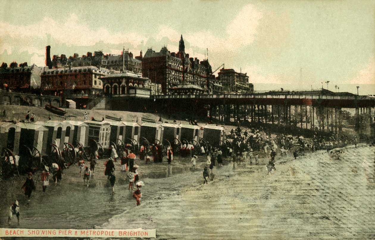 Sahili Gösteren İskele ve Metropole, Brighton, 19. yüzyılın sonu - 20. yüzyılın başı. by Unbekannt