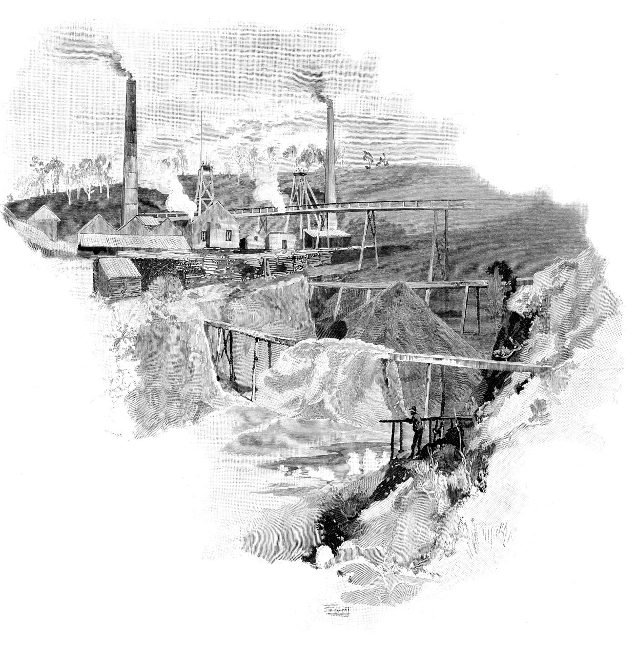 Beaconsfield Altın Madenleri, Tazmanya, Avustralya, 1886 by Unbekannt