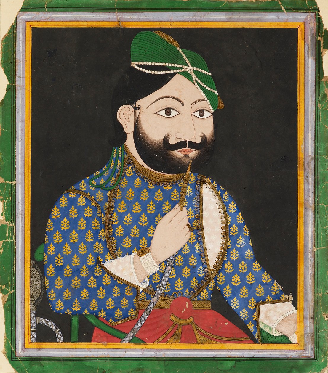 Yeşil türban takan sakallı adam, 19. yüzyıl by Unbekannt