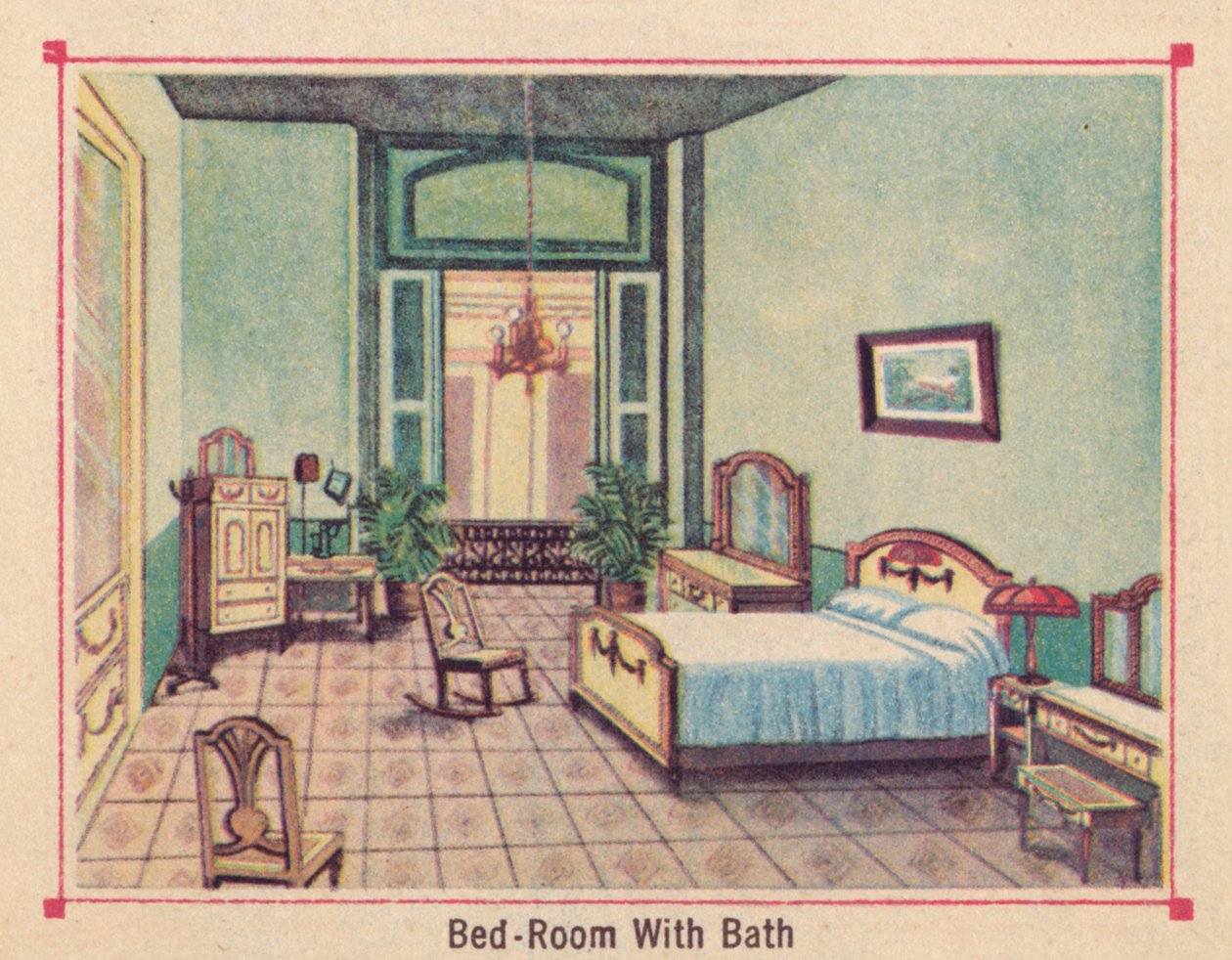Yatak Odası Banyolu - Hotel Florida - Havana - Küba, c1910 by Unbekannt