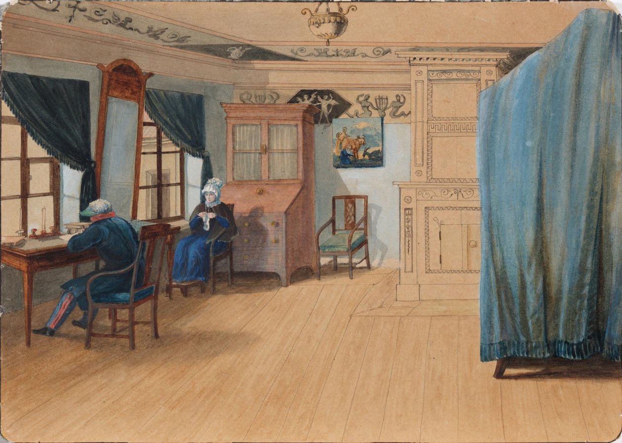 Yatak Odası İçi. Kont Yegor Frantsevich Kankrin 1774-1845 masasında, 1820