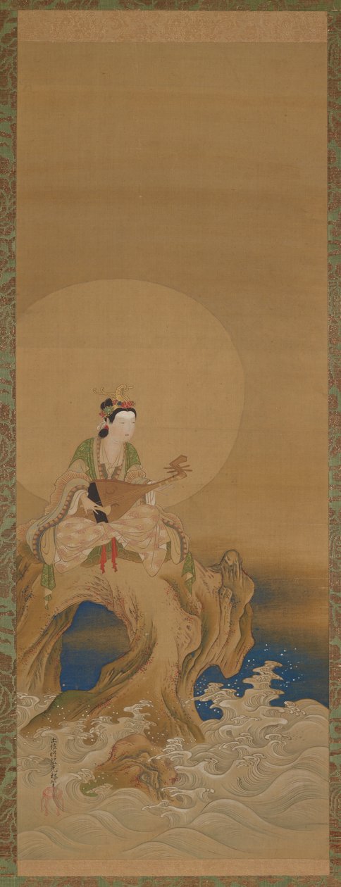 Deniz kenarında bir kayanın üzerine benten, Edo dönemi, 18. yüzyıl. by Unbekannt