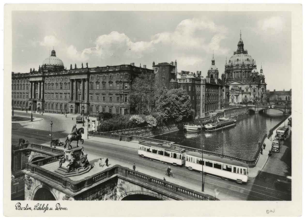 Berlin, 1937/38 civarında Kurfürstenbrücke ve katedral / fotoğraflı kartpostal ile şehir sarayı by Unbekannt