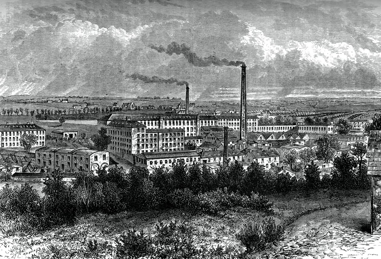 Bessbrook Mills ve köy, County Armagh, İrlanda, c1880 by Unbekannt