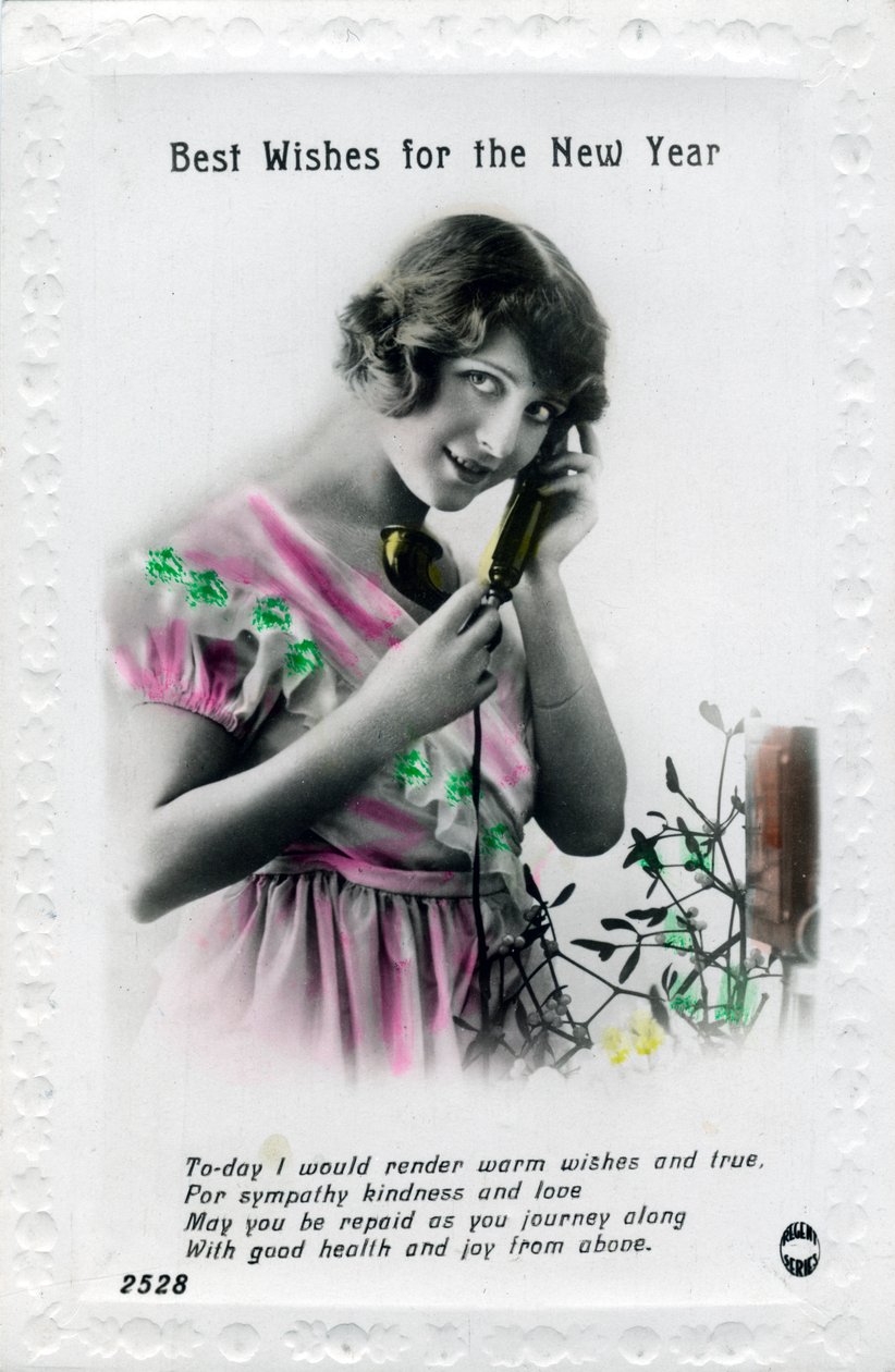 Yeni Yıl için En İyi Dilekler, tebrik kartı, c1920