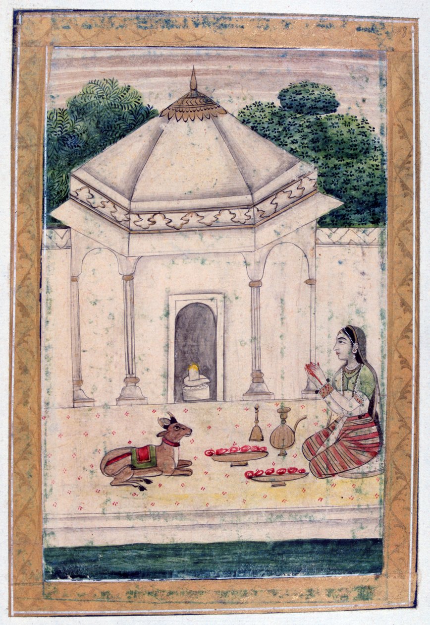 Bhairavi Ragini, Ragamala Albümü, Rajasthan Okulu, 19. Yüzyıl by Unbekannt