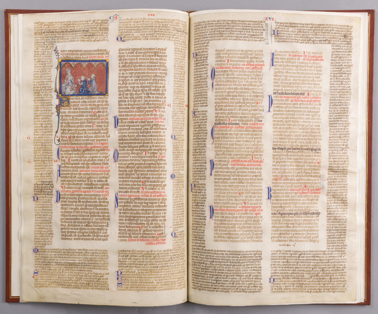 Gratianus Decretals ile Bifolium, Fransızca, ca. 1290. by Unbekannt