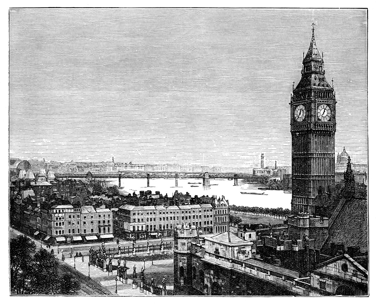 Big Ben ve Parlamento Evleri, Westminster, Londra, 1870 by Unbekannt