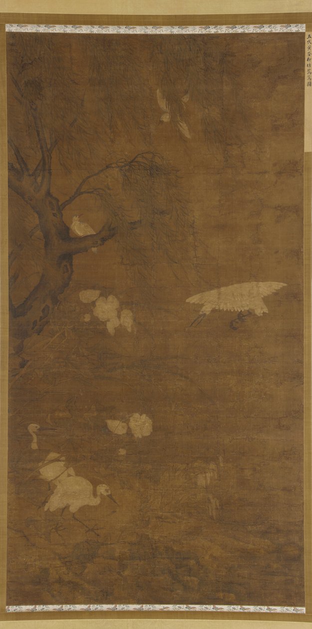 Kuşlar, Söğüt Ağacı ve Çiçekler, Ming hanedanı, 15-16. yüzyıl. by Unbekannt