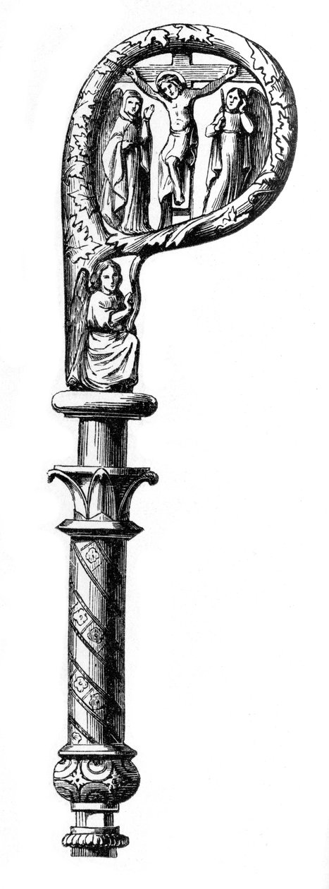 Piskoposlar crozier, Metz Katedrali, 14. yüzyıl, 1870 by Unbekannt