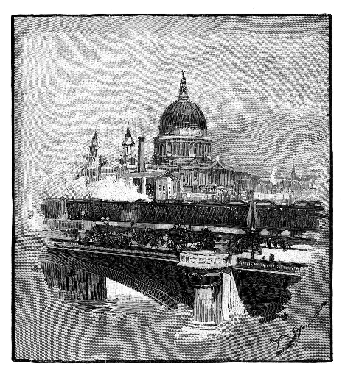Blackfriars Köprüsü ve St Pauls Katedrali, Londra by Unbekannt