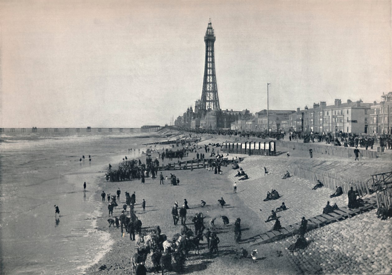 Blackpool - Önden Görünüm, Kuleyi Göstermek, 1895 by Unbekannt