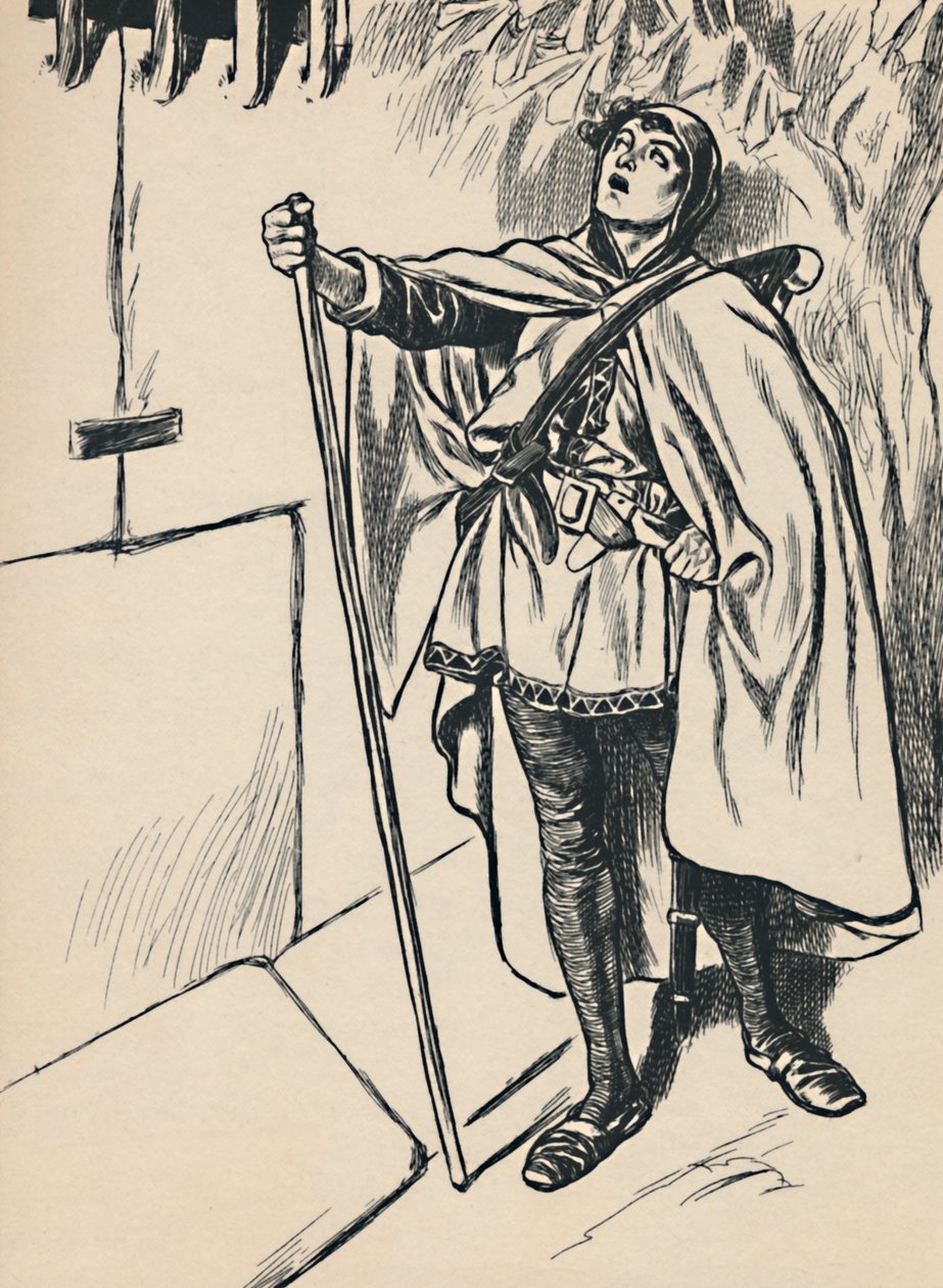 Blondel Richards Penceresinin Altında Söylüyor, c1907 by Unbekannt