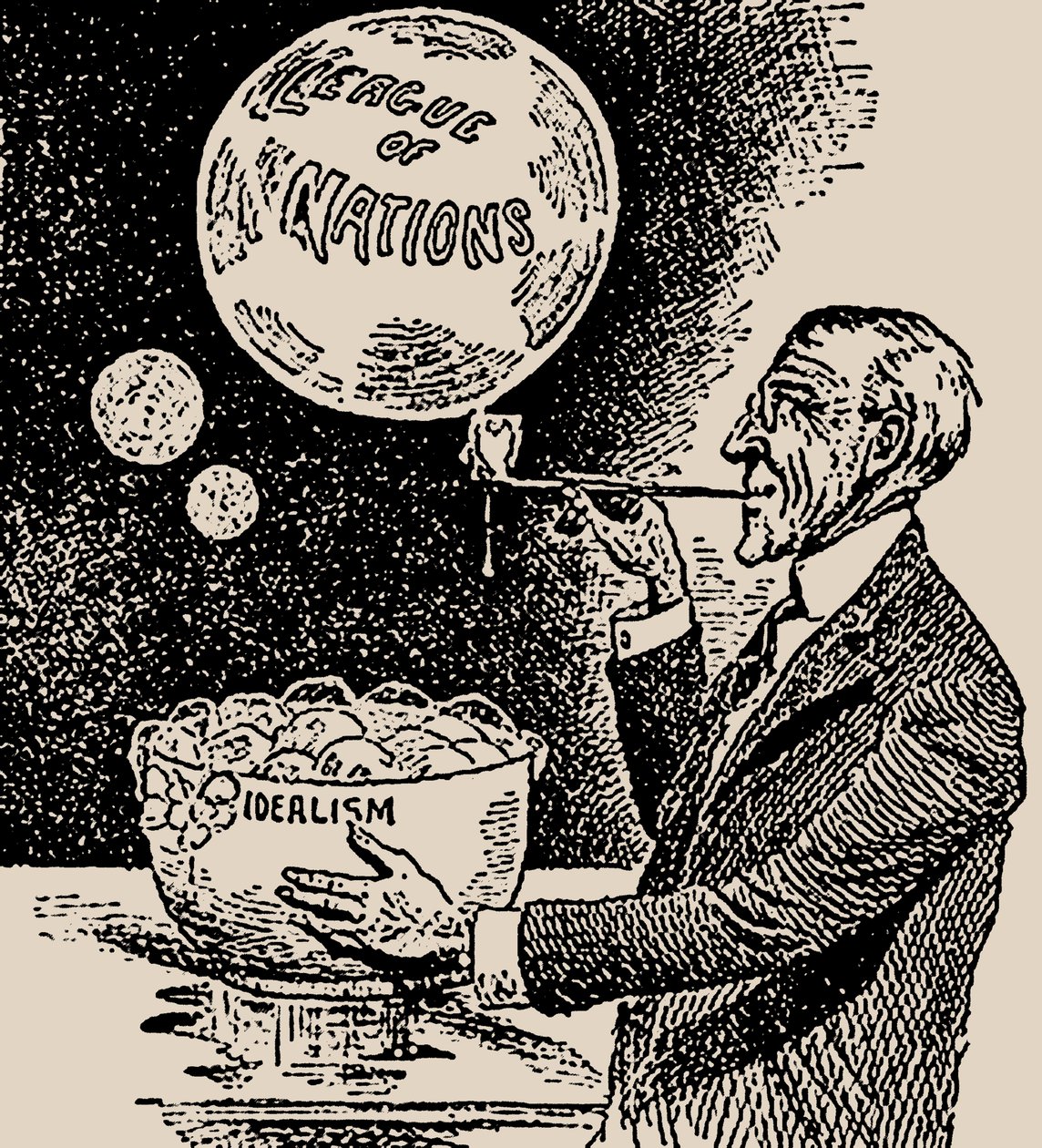 Kabarcıklar Üfleme. Woodrow Wilson ve Milletler Cemiyeti, 1919. by Unbekannt