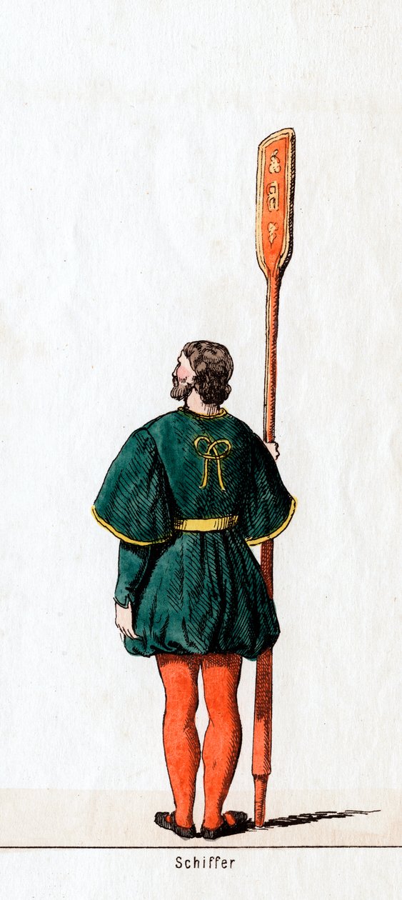 Kayıkçı, Shakespeare oyunu için kostüm tasarımı, Henry VIII, 19. yüzyıl by Unbekannt