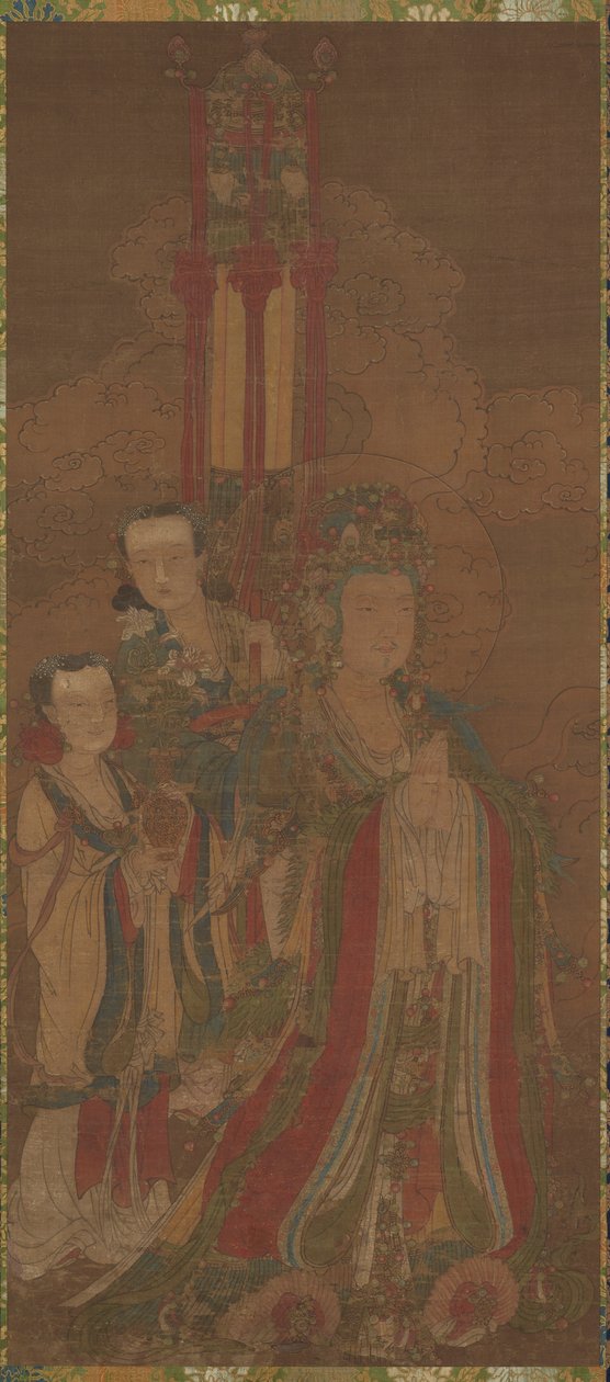 Bodhisattva ve Görevliler, 14. yüzyıl. by Unbekannt